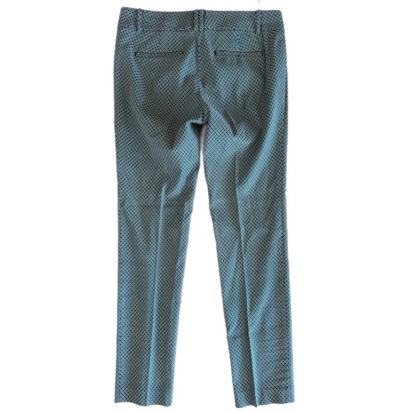 Ann Taylor LOFT Straight Leg Trousers in Teal Print Size 6 - Picture 2 of 7